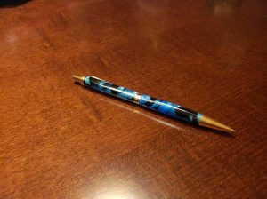 This is the pencil from the set.  Much more blue in this part of the blank.